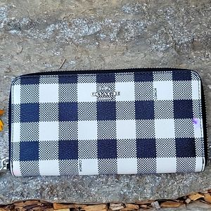 Coach Black and White Checkered Wallet